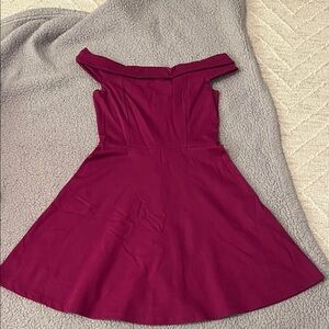 Lulu's Off the Shoulder Burgundy Dress